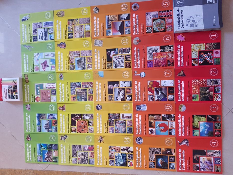 Enciclopédia Conhecimento - 24 Fascículos, 12 CD's, 24 Fichas Testes