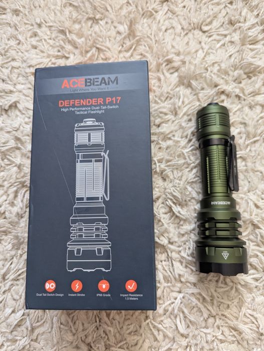 Тактичний ліхтар Acebeam P17 Defender Green Cree XH-P 70.3 HI 4900лм