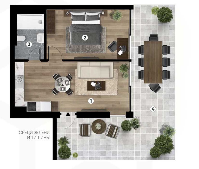 Дуплекс 2+1 с зоной отдыха в окружении леса и не далеко от моря Варна