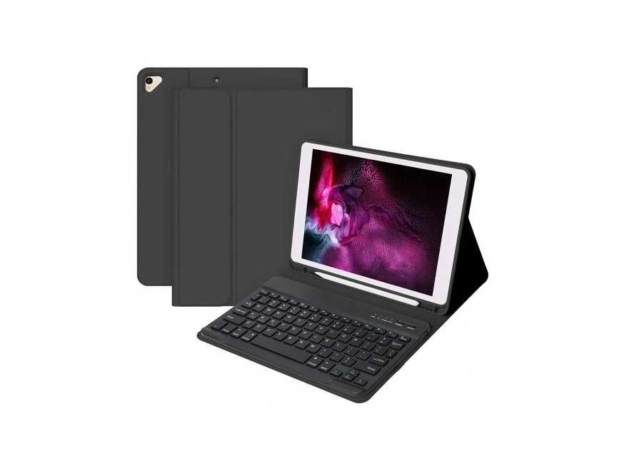 Etui i klawiatura do APPLE IPAD 9 generacja + szkło ochronne