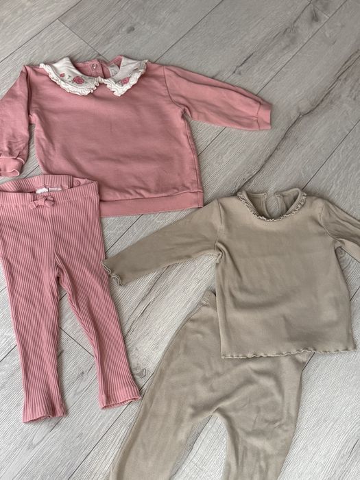 Костюм на дівчинку  в рубчик лосіни кофточка  9-12 H&m