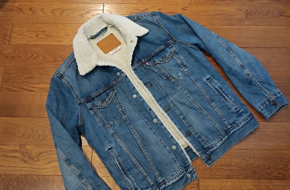 Kurtka Jeans Levi's Sherpa Ocieplana Miś Oryginalna Rozmiar S