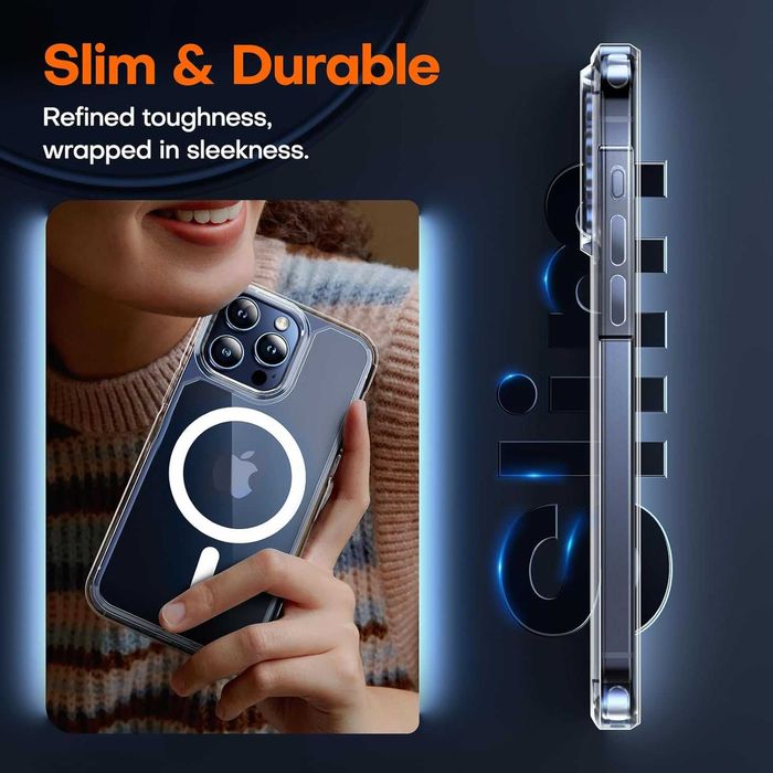 Tauri etui iPhone 15 Pro magsafe 2x Szkło na aparat 2x szkło hartowane