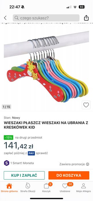 Wieszaki drewniane dla dzieci - NOWE!