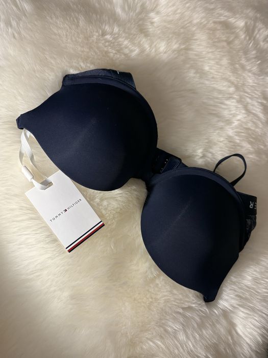 Tommy Hilfiger ciemny granat usztywniany biustonosz 75C M stanik