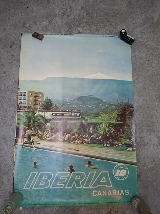 Grande cartaz promocional iberia canárias aviação