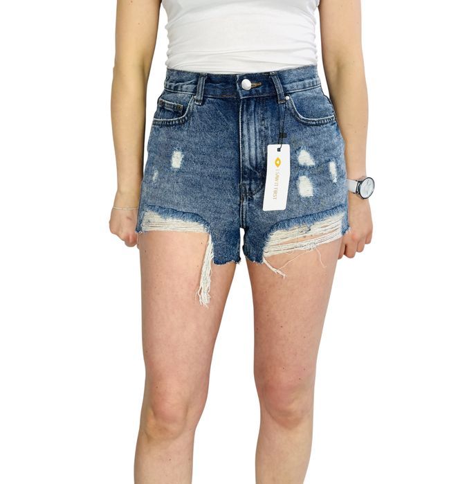 Jeansowe szorty z przetarciami S 36