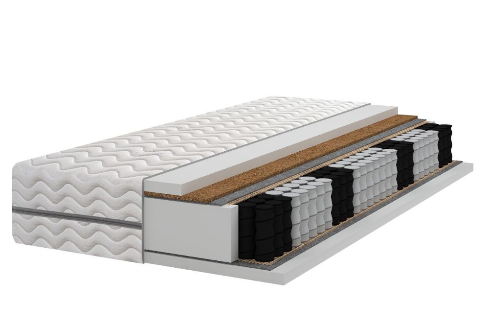 Materac 7 stref pocket kokos 90x200 20 cm H3 H4 twardy WYSYŁKA GRATIS