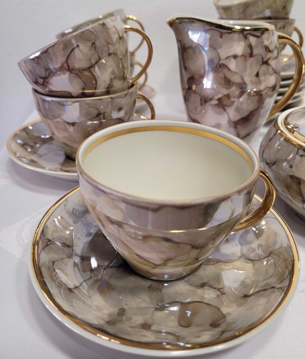 Stary porcelanowy serwis kawowy ZPS Karolina .W Potacki