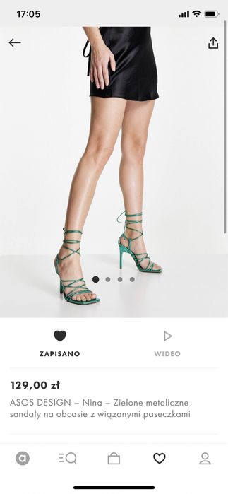Sandały na obcasie ASOS zielone
