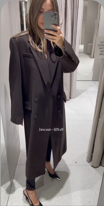 Пальто оверсайз з вовни Zara