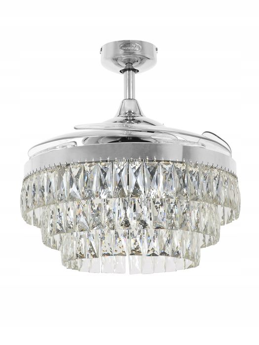 Wentylator Żyrandol sufitowy Fanaway Veil LED chrom DIAMOND + pilot
