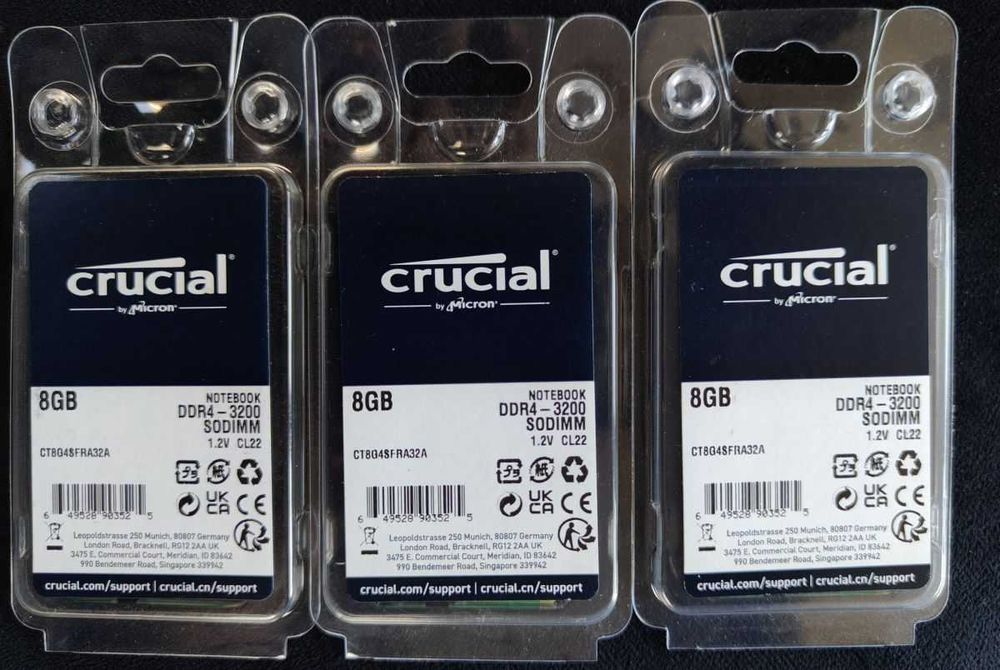 Pamięć DDR4 SODIMM Crucial 8GB 3200MHz CL22 Laptop