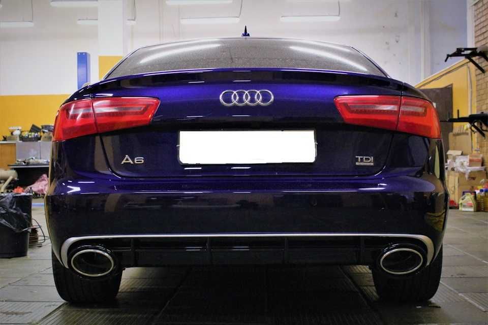 Диффузор а6 на ауди audi a6 rs6 губа Накладка юбка на задний бампер