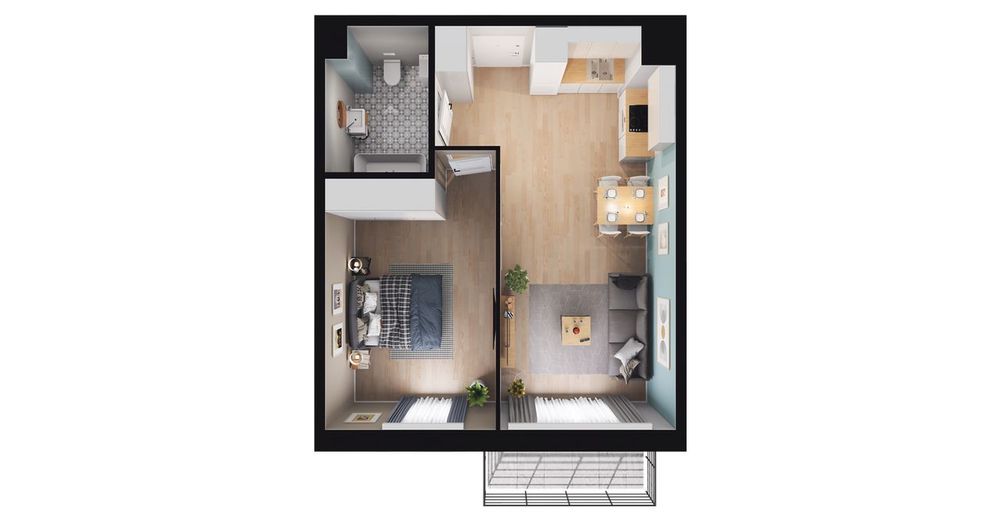2-pokojowe mieszkanie 45m2 + balkon Bez Prowizji