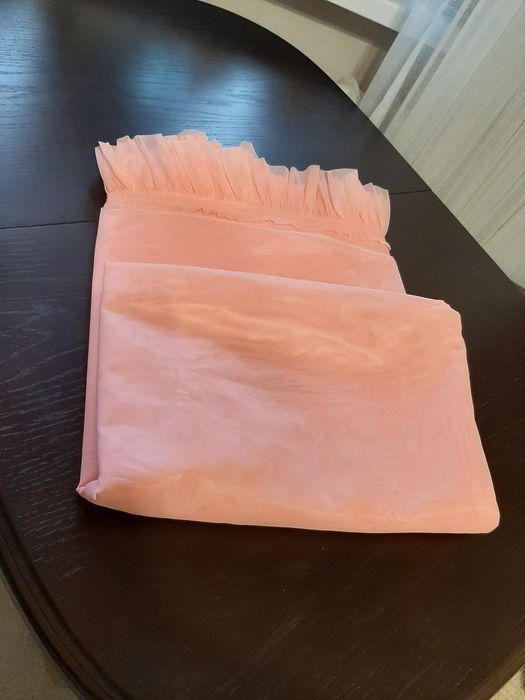 Тканина капрон ГДР(відріз 5м×2,30)з пліссерованою рюшею,вінтаж