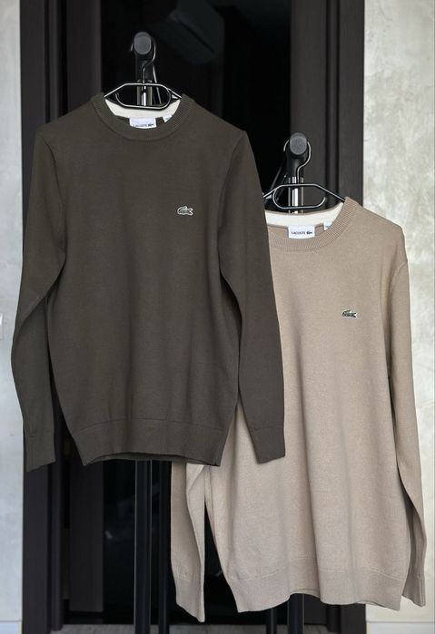 ОРИГІНАЛ Преміум легкий  Lacoste бавовна беж, хакі, сірий, блакитний S-XXL
