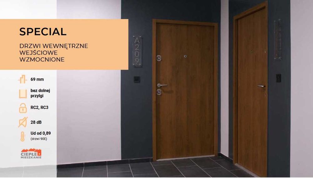 Drzwi DELTA SPECIAL Antywłamaniowe Atestowane RC2 Grubość 69mm