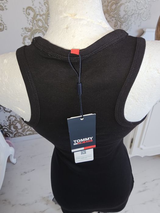 Bawełniana sportowa obcisła sukienka mini  w prążki Tommym Jeans XS/S