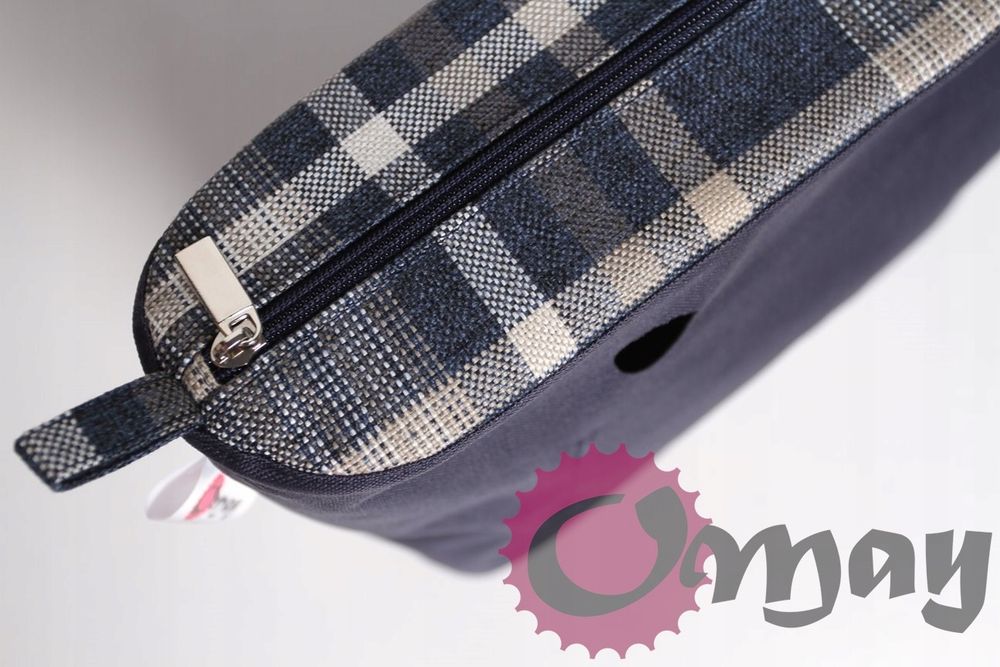 Granatowy organizer do OBAG MINI krata granat beżowa wkład OMAY