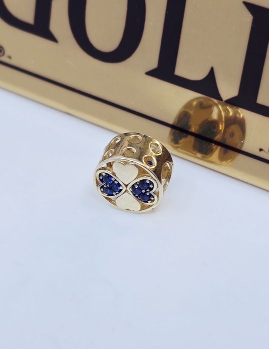 Złoty charms serca próba 585 14k