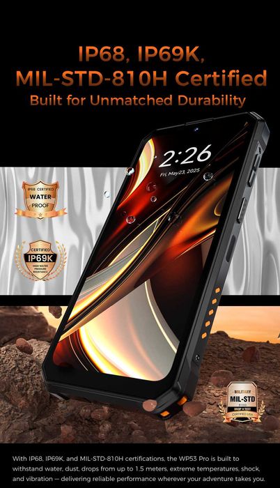 OUКITEL WP53 Pro 24/256Gb, 50/8Mp, 11000мАч, динамик 128дб 3W + фонарь