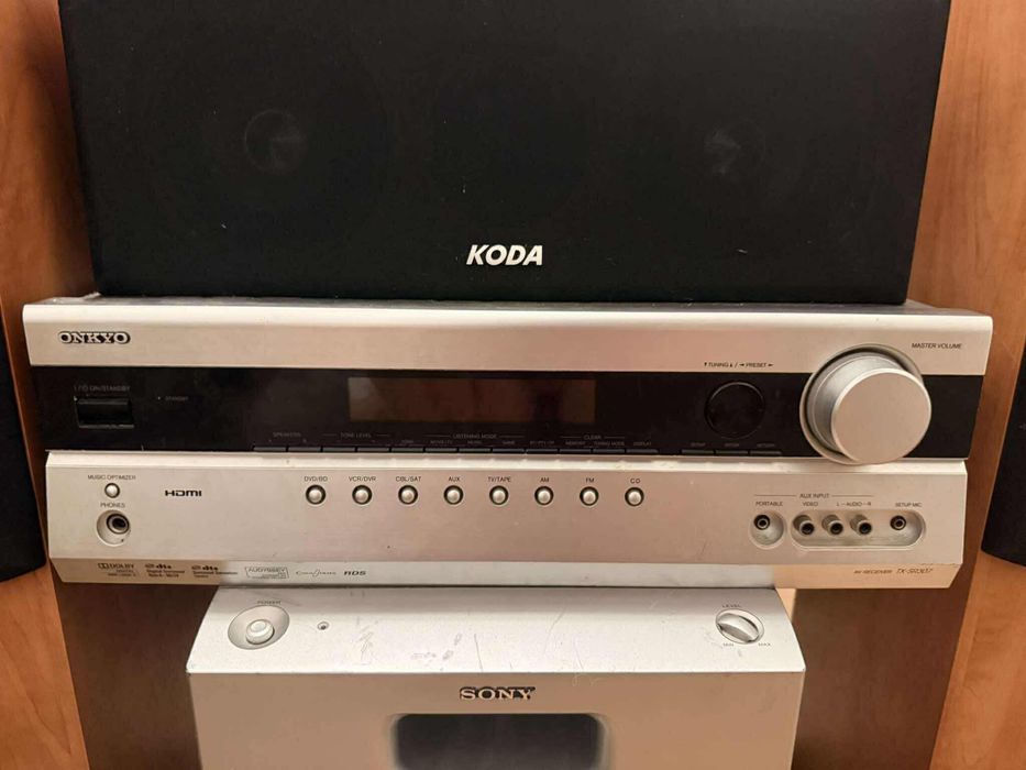 kolumny koda ze wzmacniaczem onkyo i subwoofer sony