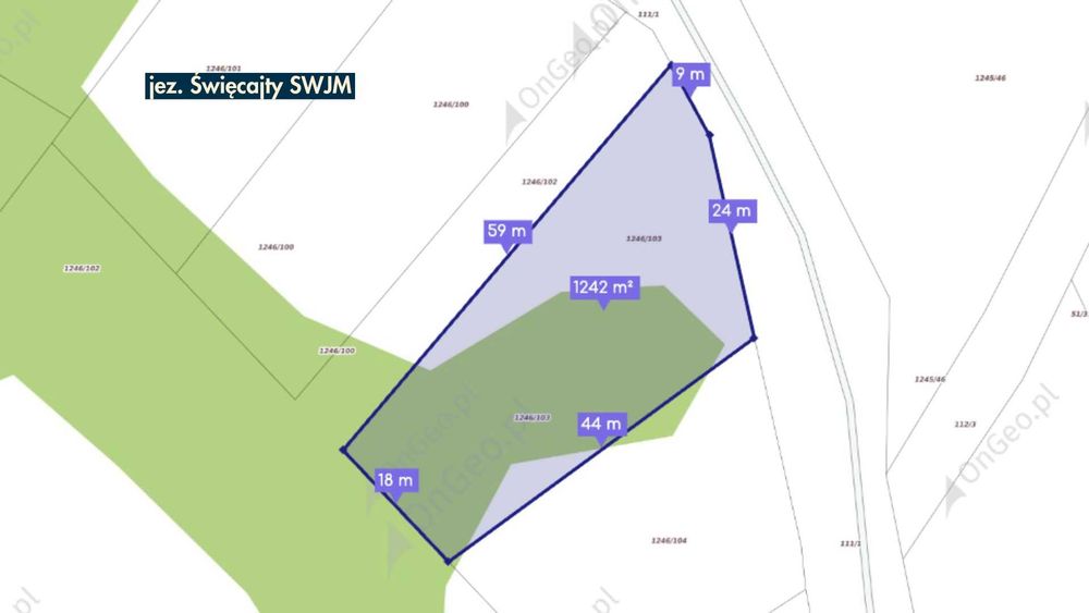 Klimatyczna działka w otoczeniu drzew - 1242 m² - warunki zabudowy pod dom całoroczny - Więcej