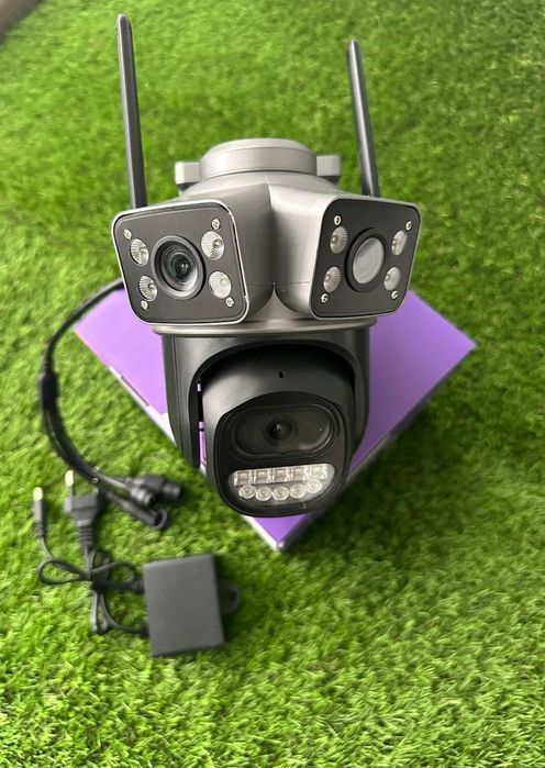 Поворотна вулична IP Wi-Fi камера з трьома об’єктивами 12 MP V380 PRO, 3L-WIFI