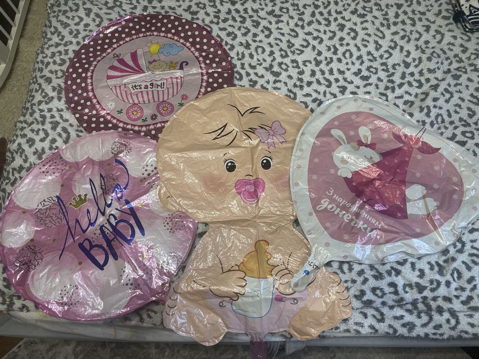 Конверт на виписку/ плед-конверт та фольговані кульки на виписку