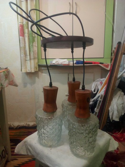 Настольная лампа и люстра времён ссср