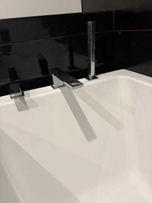 Bateria wannowa TRES ze słuchawką – chrom, komplet