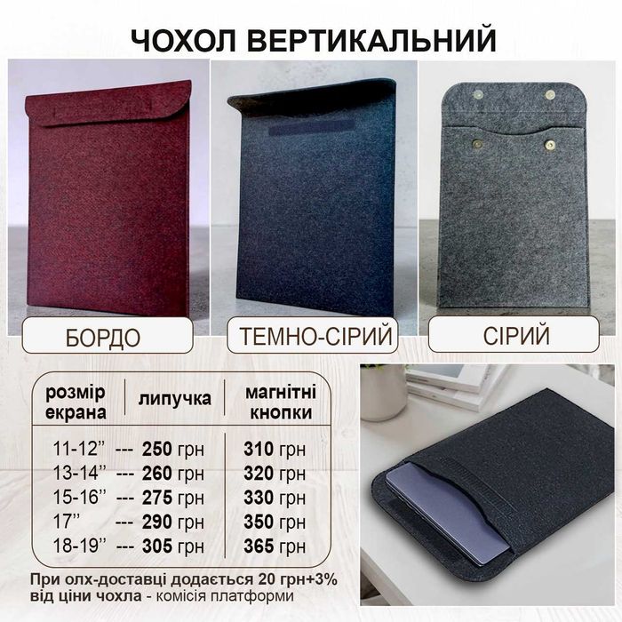 Чохол сумка папка для ноутбука, екрана 11-19'' Acer Asus Mac Lenovo тощо