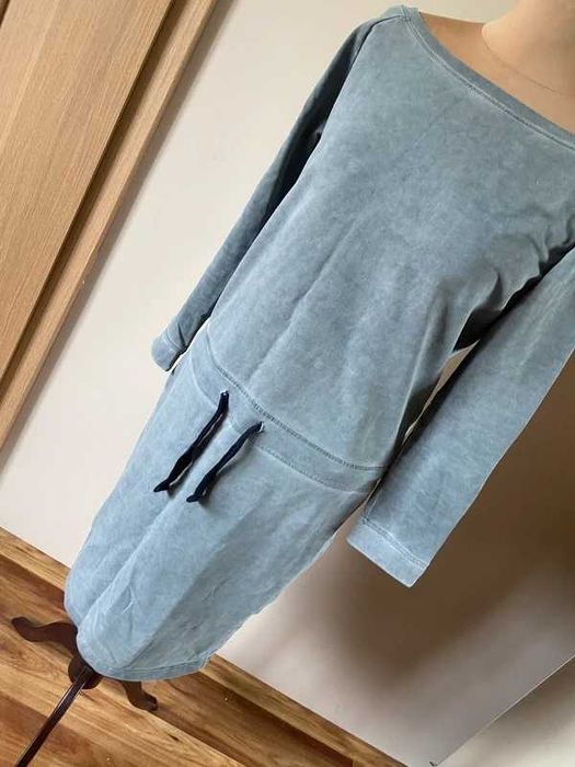 Szara sukienka dres diverse s m 38 midi sport dresowa basic