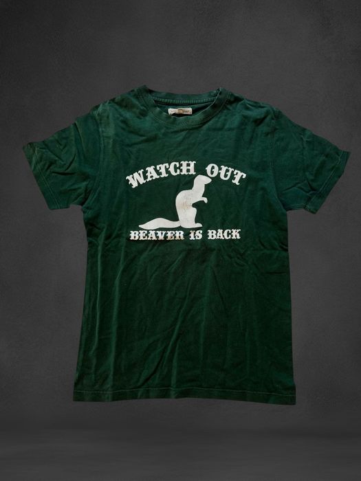 Męska koszulka zielona z nadrukiem – rozmiar S