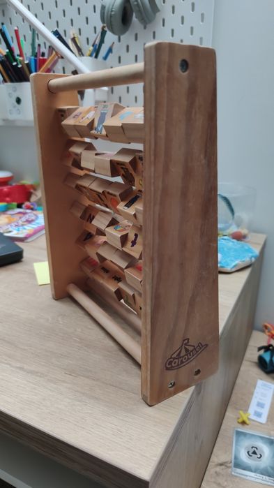 Drewniane abecadło pomoc naukowa język angielski Montessori