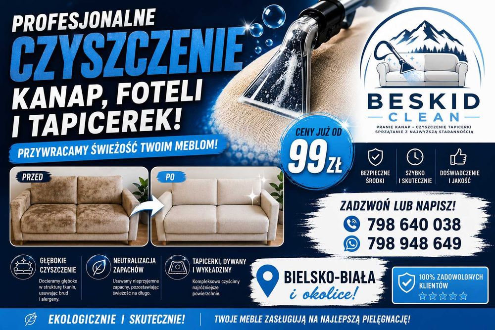 Pranie Kanap, Tapicerek, Dywanów - Śląsk