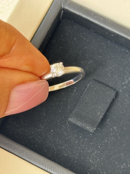 Каблучка SOVA з діамантом GIA 0,33 ct G/VVS2 | Біле золото 585