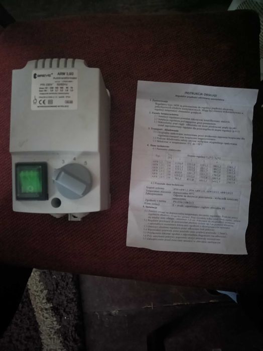 regulator prędkości obrotowej wentylatora ARW 3,0/2