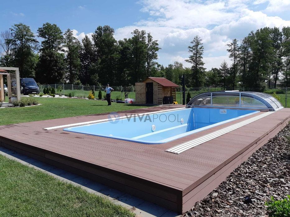 Basen ogrodowy z osprzętem premium i zadaszeniem VERONA 7,50x3,70x1,55