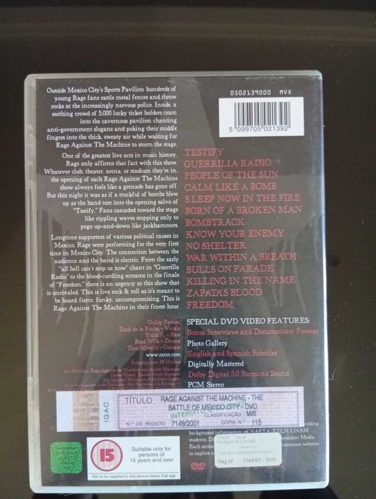 Dvd da Banda Rage Against the Machine - The Battle of Mexico City