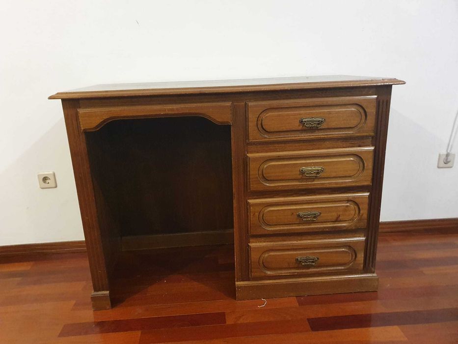 Wooden Desk with 4 Drawers, 110x55x7864751236570115121