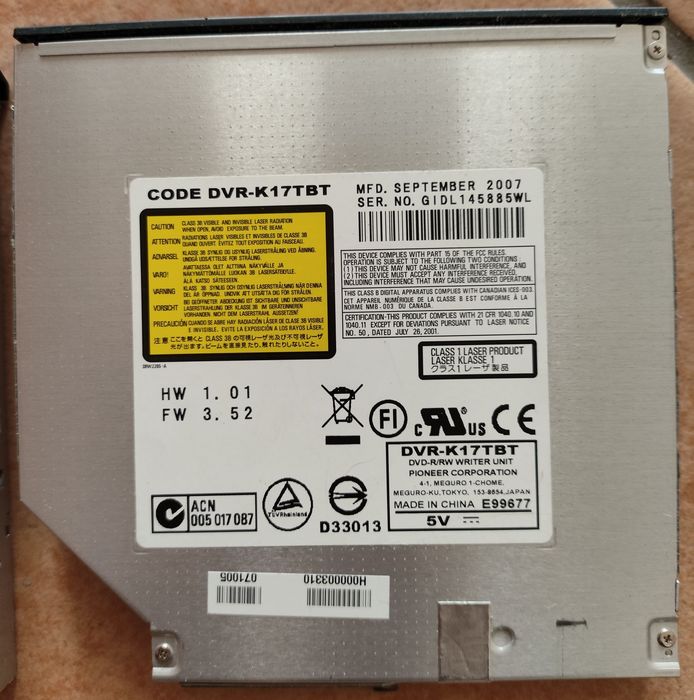 Leitor e Gravador DVD para computador portátil