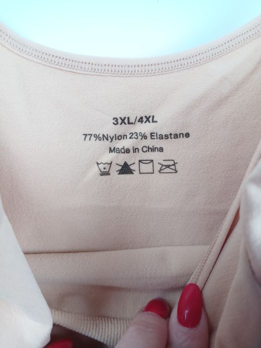 Body modelujące FeelinGirl 3XL wyszczuplające bezszwowe push up nude