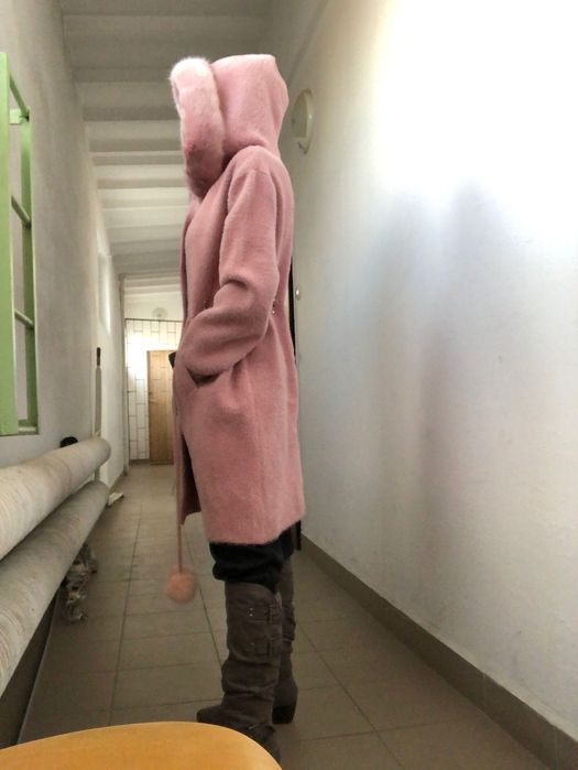 Płaszcz alpaka różowy