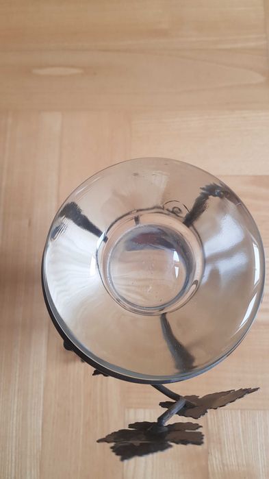 Świecznik metal + szkło