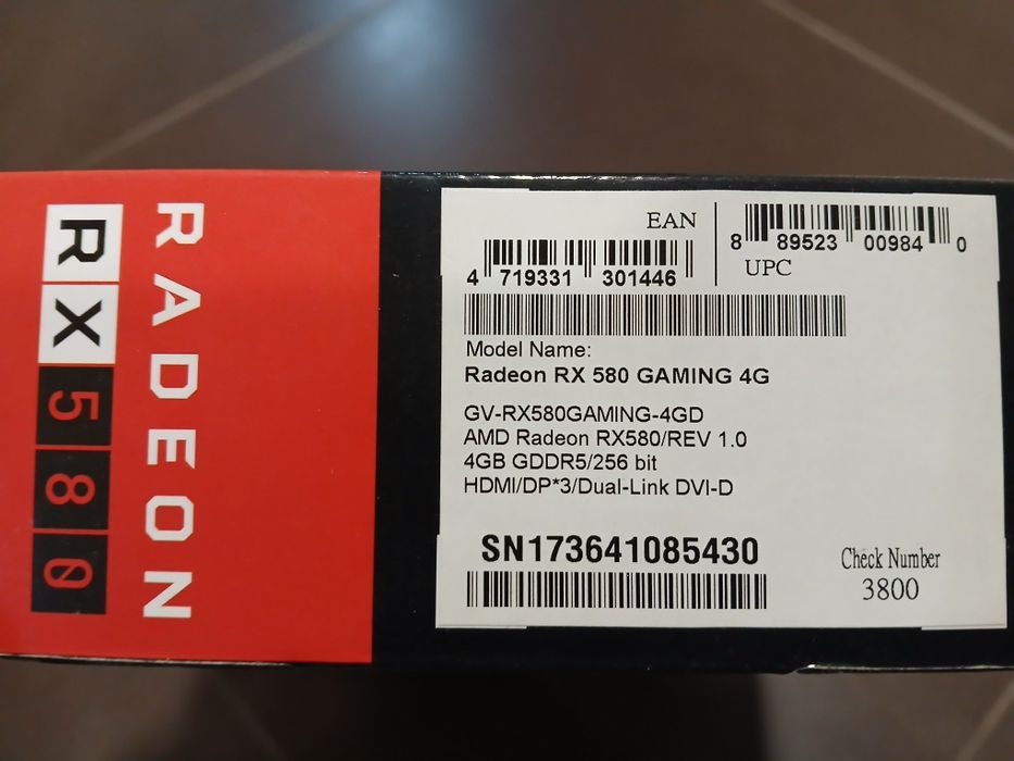 Gráfica RX580 4GB GDDR5  256/BIT AMD