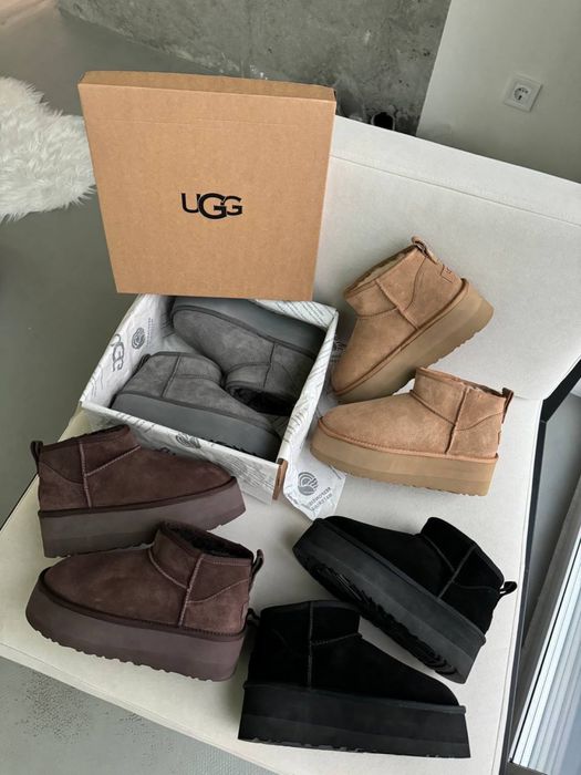 36-41 Ugg Ultra Mini Platform Black, Ugg Ultra Mini Platform Brown, Ugg Ultra Mini platform chestnut, угг на платформі, уггі платформ, шоколадні угг