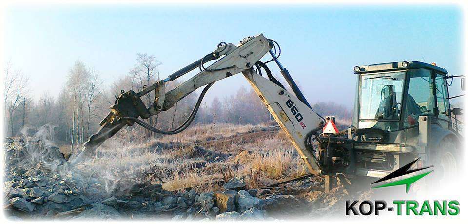 Usługi Koparko Ładowarką, Koparką Kołową OBROTÓWKA, Koparka z młotem.