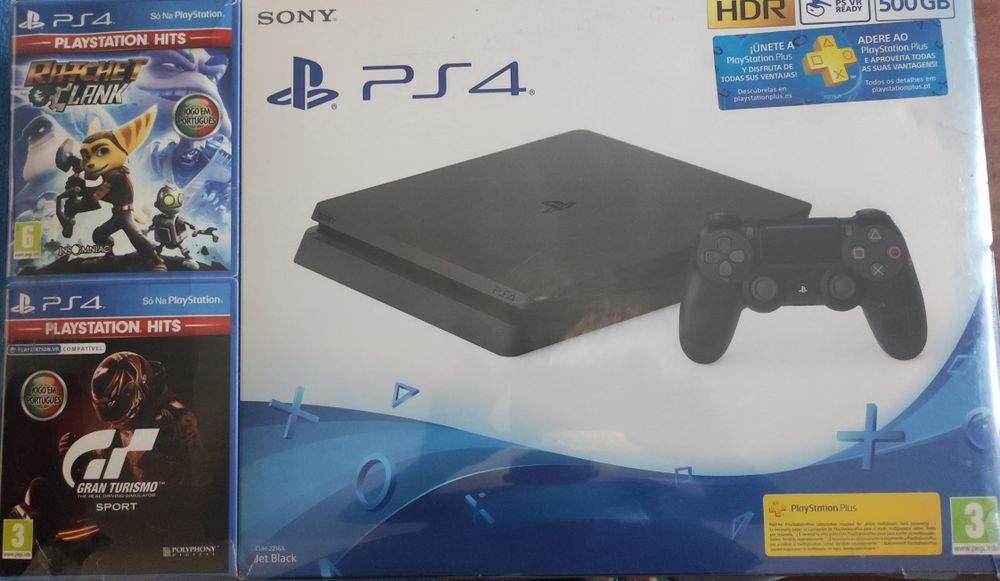 PS4 Com um Comando e Dois jogos, como Novo.